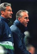 26 April 2000; Republic of Ireland manager Mick McCarthy with assistant manager Ian Evans prior to the International Friendly match between Republic of Ireland and Greece at Lansdowne Road in Dublin. Photo by David Maher/Sportsfile