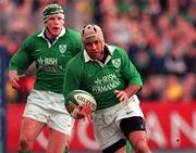 4 March 2000; Mike Mullins of Ireland during the Lloyds TSB 6 Nations match between Ireland and Italy at Lansdowne Road in Dublin. Photo by Brendan Moran/Sportsfile