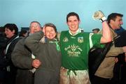 26 April 2000; Pat Ahern of Limerick celebrates with supporters following the All-Ireland Under 21 Football Championship Semi-Final match between Limerick and Westmeath at O'Moore Park in Portlaoise, Laois. Photo by Damien Eagers/Sportsfile