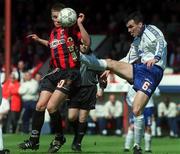 30 April 2000; Pat Scully of Shelbourne in action against Garreth O'Connor of Bohemians during the FAI Cup Final match between Shelbourne and Bohemians at Tolka Park in Dublin. Photo by Brendan Moran/Sportsfile