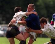 29 April 2000; Victor Costello of St. Mary's is tackled by Brian O' Meara, left, and Donnacha O' Callaghan of Cork Constitution during the AIB All-Ireland League Division 1 match between St Mary's and Cork Constitution at Templeville Road in Dublin. Photo by Matt Browne/Sportsfile