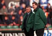 4 March 2000; Ireland head coach Warren Gatland, left, and Ireland manager Donal Lenihan prior to the Lloyds TSB 6 Nations match between Ireland and Italy at Lansdowne Road in Dublin. Photo by Damien Eagers/Sportsfile