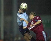 31 March 2000; Richie Baker of Shelbourne in action against Kieran Foley of Galway United during the FAI Cup Semi-Final match between Galway United and Shelbourne at Terryland Park in Galway. Photo by Damien Eagers/Sportsfile