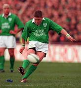 4 March 2000; Ronan O'Gara of Ireland during the Lloyds TSB 6 Nations match between Ireland and Italy at Lansdowne Road in Dublin. Photo by Matt Browne/Sportsfile