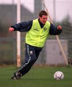 25 April 2000; Steve Finnan during a Republic of Ireland training session at AUL Complex in Clonshaugh, Dublin. Photo by Damien Eagers/Sportsfile