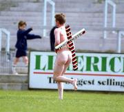 22 April 2000; A streaker runs across the pitch at half-time of the AIB All-Ireland League Divison 1 match between Shannon and St Mary's College at Thomond Park in Limerick. Photo by Brendan Moran/Sportsfile