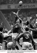 20 February 1988; Willie Anderson, Ireland, contests a lineout against France. France v Ireland, 5 Nations Rugby International, Parc des Princes, Paris, France. Picture credit: Ray McManus / SPORTSFILE