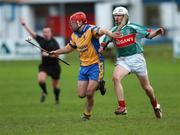 18 November 2007; Peter Smith, Portumna, Galway, in action against Paul Reape, James Stephens, Mayo. AIB Connacht Senior Hurling Championship Final, James Stephens, Mayo v Portumna, Galway, Athleague, Roscommon. Picture credit; Brian Lawless / SPORTSFILE