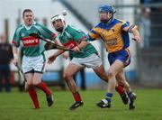 18 November 2007; Shane Doherty and James Stephens, Mayo, in action against Damien Hayes, Portumna, Galway. AIB Connacht Senior Hurling Championship Final, James Stephens, Mayo v Portumna, Galway, Athleague, Roscommon. Picture credit; Brian Lawless / SPORTSFILE