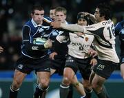 18 November 2007; Shane Jennings, Leinster, is tackled by Omar Hasan, Toulouse. Heineken Cup, Pool 6, Round 2, Toulouse v Leinster, Toulouse, France. Picture credit; Matt Browne / SPORTSFILE *** Local Caption ***