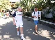 19 November 2007; Nigel Worthington, Northern Ireland manager, chats to a fan on his way to his Media briefing. Northern Ireland Media briefing, Rui Palace, Maspalomus, Gran Canaria, Spain. Picture credit: Oliver McVeigh / SPORTSFILE