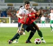 21 November 2007; Ivan Sproule, Northern Ireland, in action against Marco Senna, Spain. 2008 European Championship Qualifier, Spain v Northern Ireland, Estadio de Gran Canaria, Las Palmas, Spain. Picture credit; Oliver McVeigh / SPORTSFILE