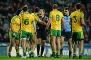 7 February 2015; Referee Maurice Deegan explains a decision to Donegal players. Allianz Football League, Division 1, Round 2, Dublin v Donegal. Croke Park, Dublin. Picture credit: Piaras Ó Mídheach / SPORTSFILE
