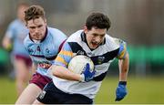 12 February 2015; Ryan Basquel, UCD, in action against Darren Moran, GMIT. Independent.ie Sigerson Cup Quarter-Final, UCD v GMIT, UCD, Belfeld, Dublin. Picture credit: Piaras Ó Mídheach / SPORTSFILE