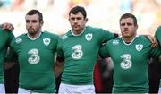 7 February 2015; Ireland players, from left, James Cronin, Felix Jones and Sean Cronin. RBS Six Nations Rugby Championship, Italy v Ireland. Stadio Olimpico, Rome, Italy. Picture credit: Brendan Moran / SPORTSFILE