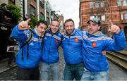 13 February 2015; French supporters, from left to right, Walter Enoid, theiry Poges, Fabien Petiteau and Sylvain Habert, all from Tours, France, enjoying the afternoon in Temple Bar, Dublin. Picture credit: Matt Browne / SPORTSFILE