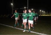 13 February 2015; Ireland players leave the pitch for the second time after floodlight failure. Women's Six Nations Rugby Championship, Ireland v France, Ashbourne RFC, Ashbourne, Co. Meath. Picture credit: David Maher / SPORTSFILE