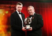 19 October 2007; Tomas O Se of Kerry is presented with his Vodafone GAA All-Star award by Nickey Brennan, President of the GAA, during the 2007 Vodafone GAA All-Star Awards. Citywest Hotel, Conference, Leisure & Golf Resort, Saggart, Co. Dublin. Picture credit: Brendan Moran / SPORTSFILE