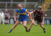 18 November 2007; Emma Costello, Athenry, Galway, in action against Cora Hennessy, Cashel, Tipperary. All-Ireland Senior Camogie Club Championship Final, Athenry, Galway v Cashel, Tipperary, Gaelic Grounds, Co. Limerick. Picture credit: Stephen McCarthy / SPORTSFILE
