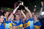 18 November 2007; Cashel players celebrate with the Bill Carroll cup after the match. All-Ireland Senior Camogie Club Championship Final, Athenry, Galway v Cashel, Tipperary, Gaelic Grounds, Co. Limerick. Picture credit: Stephen McCarthy / SPORTSFILE