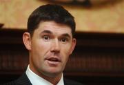 23 November 2007; Padraig Harrington speaking at the launch of his book 'Padraig Harrington’s Journey to the Open'. Padraig Harrington Book Launch, Shelbourne Hotel, St Stephen's Green, Dublin. Picture credit; Caroline Quinn / SPORTSFILE