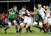 23 November 2007;Simon Danielli, Ulster, is tackled by Michael Swift, left, and Michael McCarthy, Connacht. Magners League, Connacht v Ulster, Galway Sportsground, College Road, Galway. Picture credit; Oliver McVeigh / SPORTSFILE