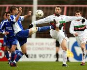 24 November 2007; Gary Hamilton, right, Glentoran, in action against Paddy Mc Laughlin, Newry. Carnegie Premier League, Glentoran v Newry, The Oval, Belfast, Co. Antrim. Picture credit; Peter Morrison / SPORTSFILE