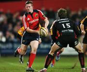 24 November 2007; Denis Hurley, Munster, is tackled by Martin Thomas, Newport Gwent Dragons. Magners League, Munster v Newport Gwent Dragons, Musgrave Park, Cork. Picture credit; Brendan Moran / SPORTSFILE