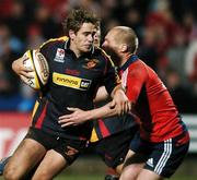 24 November 2007; Aled Thomas, Newport Gwent Dragons, is tackled by Paul Warwick, Munster. Magners League, Munster v Newport Gwent Dragons, Musgrave Park, Cork. Picture credit; Brendan Moran / SPORTSFILE