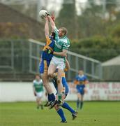 25 November 2007; Diarmuid Masterson, Dromard, in action against Ronan Sweeney,  Moorefield. AIB Leinster Senior Club Football Championship Quater-Final, 2nd Replay, Moorefield, Kildare, v Dromard, Longford. St. Conleth's Park, Newbridge, Co. Kildare. Picture credit; Matt Browne / SPORTSFILE