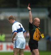 25 November 2007; Referee Derek Fahey, Longford, issues a red card to Eoin Brady, St. Vincent's. AIB Leinster Senior Club Football Championship Semi-Final, St. Vincent's, Dublin, v Portlaoise, Laois. Parnell Park, Dublin. Picture credit; Stephen McCarthy / SPORTSFILE