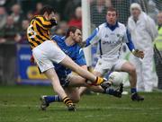 25 November 2007; Oisin McConville, Crossmaglen Rangers, gets past Colin Brady, St. Gall's, and goalkeeper Ronan Gallagher to score a goal. AIB Ulster Senior Club Football Championship Final, Crossmaglen Rangers, Armagh, v St. Gall's, Antrim. Pairc Esler, Newry, Co. Down. Picture credit; Oliver McVeigh / SPORTSFILE