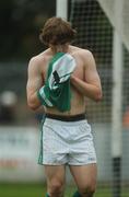 25 November 2007; A dejected Zach Tuohy, Portlaoise, leaves the pitch after being sent off by referee Derek Fahy, Longford. AIB Leinster Senior Club Football Championship Semi-Final, St. Vincent's, Dublin, v Portlaoise, Laois. Parnell Park, Dublin. Picture credit; Stephen McCarthy / SPORTSFILE