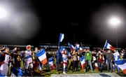 13 February 2015; France supporters following their side's loss. U20's Six Nations Rugby Championship, Ireland v France, Dubarry Park, Athlone, Co. Westmeath. Picture credit: Ramsey Cardy / SPORTSFILE
