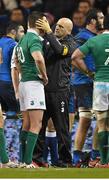 14 February 2015; Jonathan Sexton, Ireland, is attended to by team doctor Dr. Eanna Falvey for a blood injury following a clash of heads during the second half. RBS Six Nations Rugby Championship, Ireland v France. Aviva Stadium, Lansdowne Road, Dublin. Picture credit: Brendan Moran / SPORTSFILE