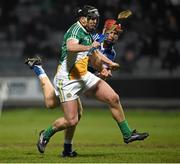 14 February 2015; Shane Dooley, Offaly, in action against Colin Egan, Laois. Allianz Hurling League Division 1B, Round 1, Laois v Offaly. O'Moore Park, Portlaoise, Co. Laois. Picture credit: Ray McManus / SPORTSFILE