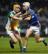 14 February 2015; Tom Delaney, Laois, in action against Paddy Murphy, Offaly. Allianz Hurling League Division 1B, Round 1, Laois v Offaly. O'Moore Park, Portlaoise, Co. Laois. Picture credit: Ray McManus / SPORTSFILE