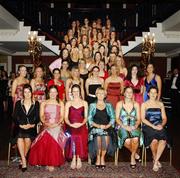 17 November 2007; All the 45 nominees pictured with Geraldine Giles, President, Cumann Paul na mBan, at the 2007 O'Neills/TG4 Ladies Football All-Star Awards. Citywest Hotel, Conference, Leisure & Golf Resort, Saggart, Co Dublin. Picture credit: Brendan Moran / SPORTSFILE  *** Local Caption ***