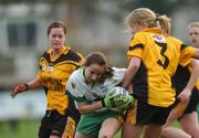 25 November 2007; Karen Kielt, Glen, Derry, in action against Kathy-Ann Stack, Mourneabbey, Cork. VHI Healthcare All-Ireland Ladies Intermediate Club Football Championship Final, Mourneabbey, Cork v Glen, Derry, St Rynaghs GAA, Club, Banagher, Co. Offaly. Picture credit: Brian Lawless / SPORTSFILE