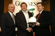 26 November 2007; Garryowen captain Paul Neville accepts the Club of the Year award on behalf of his club from Peter O'Reilly, Chairman of the Rugby Writers of Ireland, and Michael Whelan, of Guinness. 2007 Guinness Rugby Writers of Ireland Awards, Fitzpatrick Castle Hotel, Killiney, Co. Dublin. Picture credit: Brendan Moran / SPORTSFILE  *** Local Caption ***