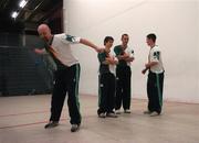 28 November 2007; Ireland's top One-Wall handballers, sponsored by O'B Sport, will compete in the annual Basque International One-Wall Open Tournament, taking place on Friday the 30th November 2007, in Pamplona, Spain. Pictured from left are from left, James Doyle, Armagh, Niall Malone, Clare, Charly Shanks, Armagh, and Diarmaid Nash, Clare. Handball Centre, Croke Park, Dublin. Picture credit: Pat Murphy / SPORTSFILE  *** Local Caption ***