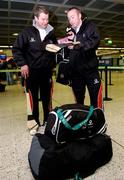 29 November 2007; Kilkenny hurlers JJ Delaney, left, and James 'Cha' Fitzpatrick prior to the team's departure to New York for the 2007 Vodafone GAA All-Stars Hurling Tour. Dublin Airport, Dublin. Picture credit: Brian Lawless / SPORTSFILE