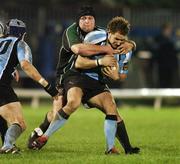 30 November 2007; Dan Parks, Glasgow Warriors, is tackled by Brett Wilkinson, Connacht Rugby. Magners League, Connacht Rugby v Glasgow Warriors, Sportsgrounds, Galway. Picture credit: Matt Browne / SPORTSFILE