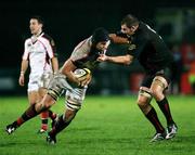 30 November 2007; Carlo Del Fava, Ulster, is tackled by Ben Gissing, Edinburgh Rugby. Magners League, Ulster v Edinburgh Rugby, Ravenhill, Belfast, Co. Antrim. Picture credit: Oliver McVeigh / SPORTSFILE