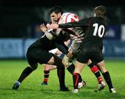 30 November 2007; Rob Dewey, Ulster, is tackled by Andrew Turnbull and Phil Godman, Edinburgh Rugby. Magners League, Ulster v Edinburgh Rugby, Ravenhill, Belfast, Co. Antrim. Picture credit: Oliver McVeigh / SPORTSFILE