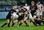 30 November 2007; Mike Blair, Edinburgh Rugby, is tackled by Bryan Young, Ulster. Magners League, Ulster v Edinburgh Rugby, Ravenhill, Belfast, Co. Antrim. Picture credit: Oliver McVeigh / SPORTSFILE
