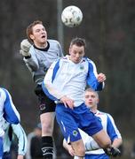 1 December 2007; Tim Mouncey, Linfield, in action against Michael Doherty, Institute. Carnegie Premier League, Institute v Linfield, Drumahoe, Derry. Picture credit; Oliver McVeigh / SPORTSFILE
