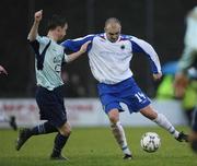1 December 2007; Paul McAreavey, Linfield, in action against Ruari Boyle, Institute. Carnegie Premier League, Institute v Linfield, Drumahoe, Derry. Picture credit; Oliver McVeigh / SPORTSFILE
