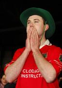 2 December 2007; Loughmore Castleiney captain Johnny Gleeson, wearing unusual headgear, reacts after the game. AIB Munster Club Hurling Championship Final, Loughmore-Castleiney, Tipperary v Tulla, Clare, Gaelic Grounds, Limerick. Picture credit; Brendan Moran / SPORTSFILE