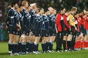 30 November 2007; The Leinster team stand together before the game. Magners League, Munster v Leinster, Musgrave Park, Cork. Picture credit: Brendan Moran / SPORTSFILE